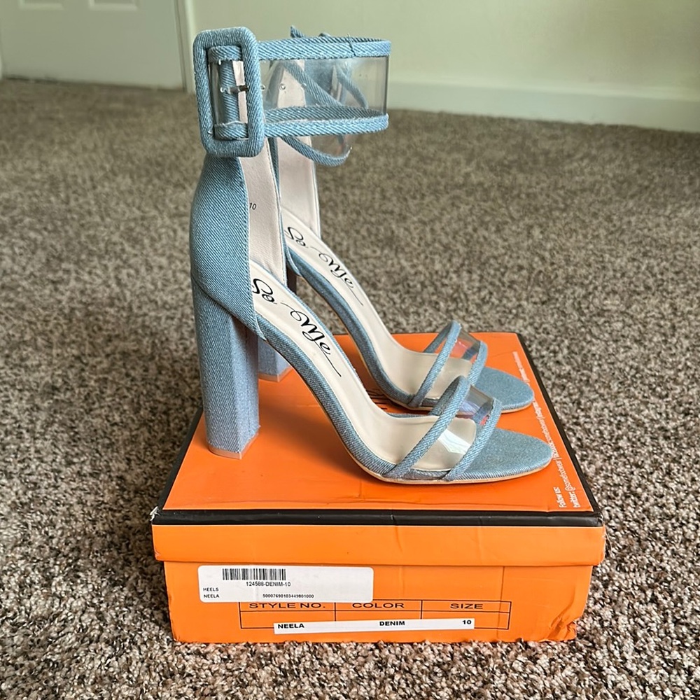 Blue Denim Heels